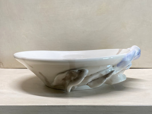 Ciotola Grande Bianca Fiore Blu