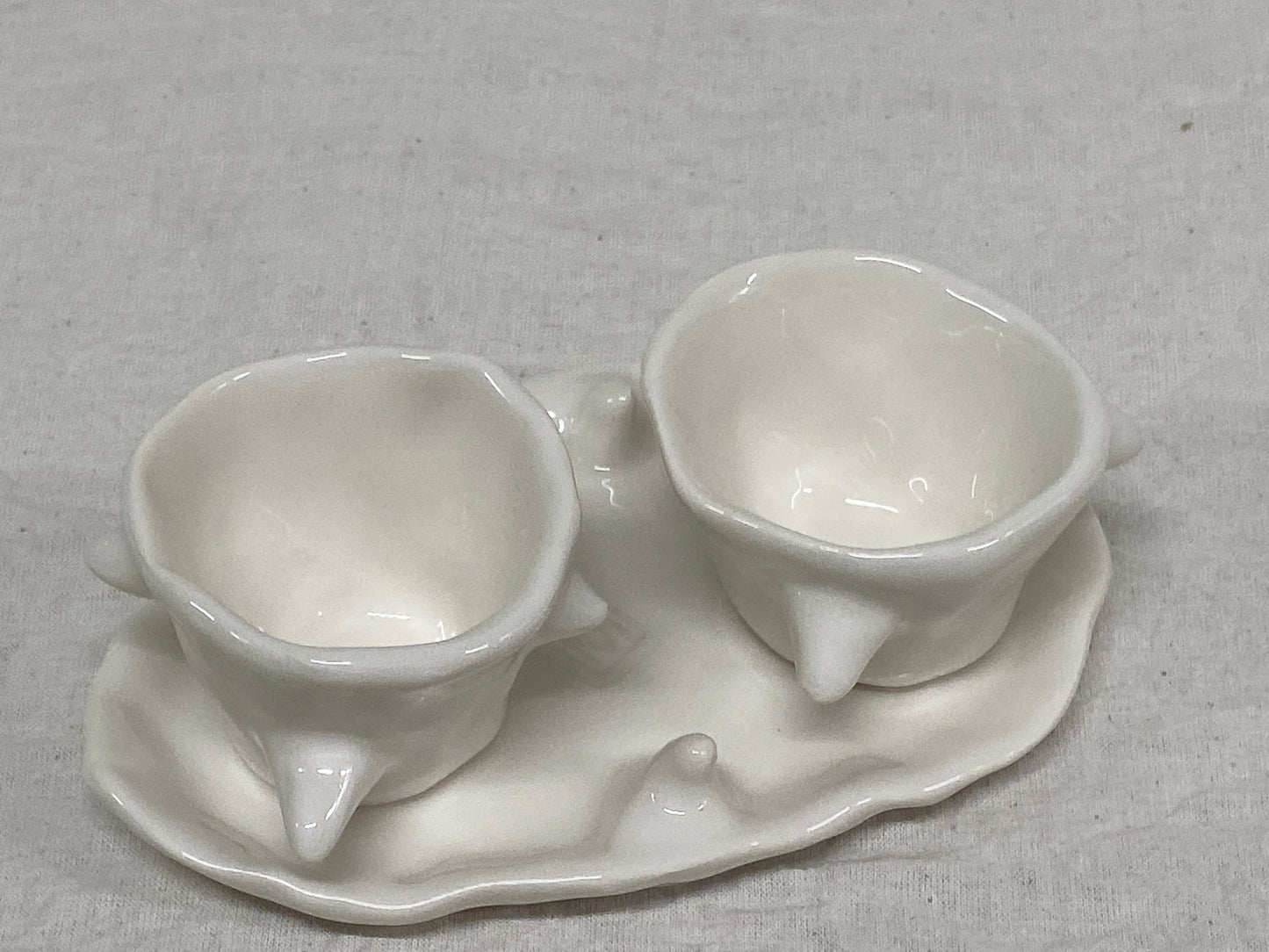 Set 2 Tazzine da Caffè + Piattino Bianco