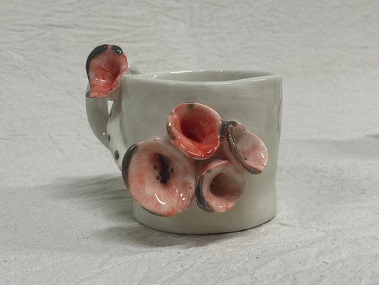 Bicchiere Bianco Fiorito