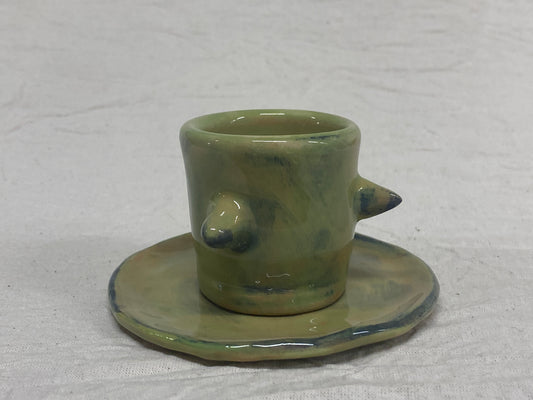 Set 6 Tazzine da Caffè + Piattini Verde