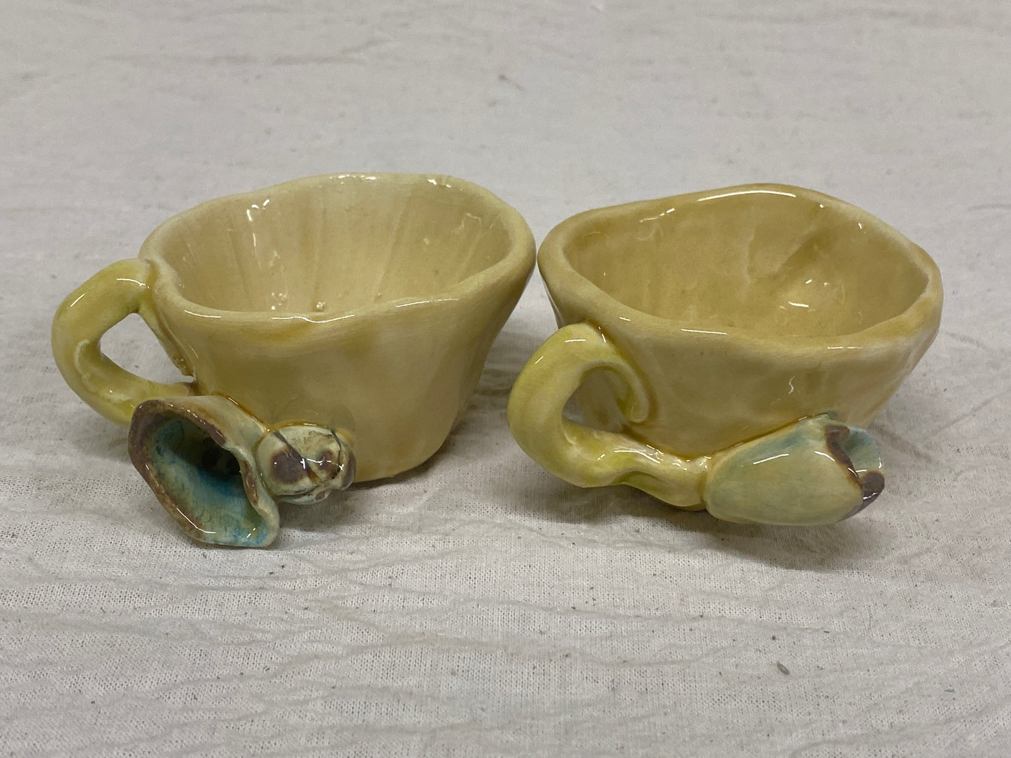 Set 2 Tazzine + Piattino Fiori Miele