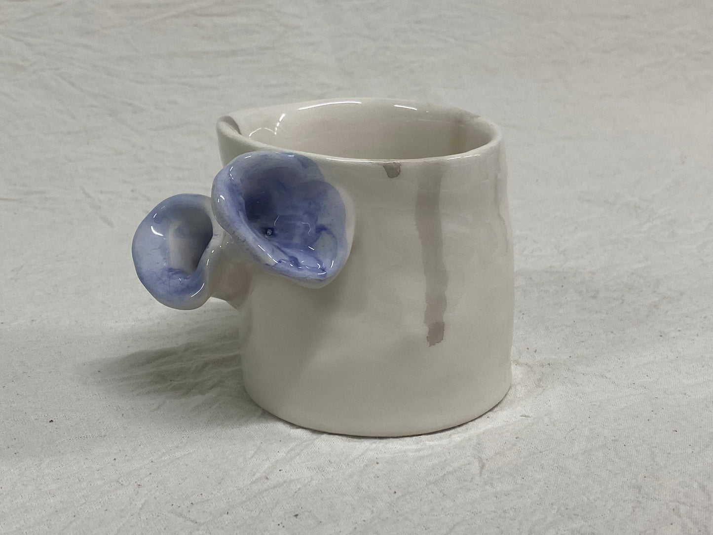 Bicchiere Bianco Fiorito