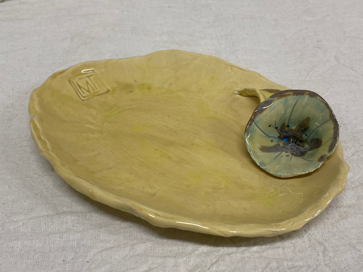 Set 2 Tazzine + Piattino Fiori Miele