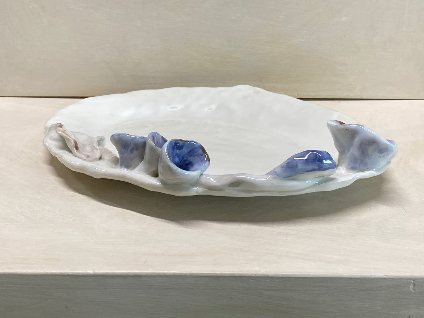 Vassoio Ovale Fiorito Bianco