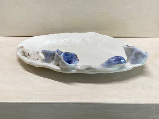 Vassoio Ovale Fiorito Bianco