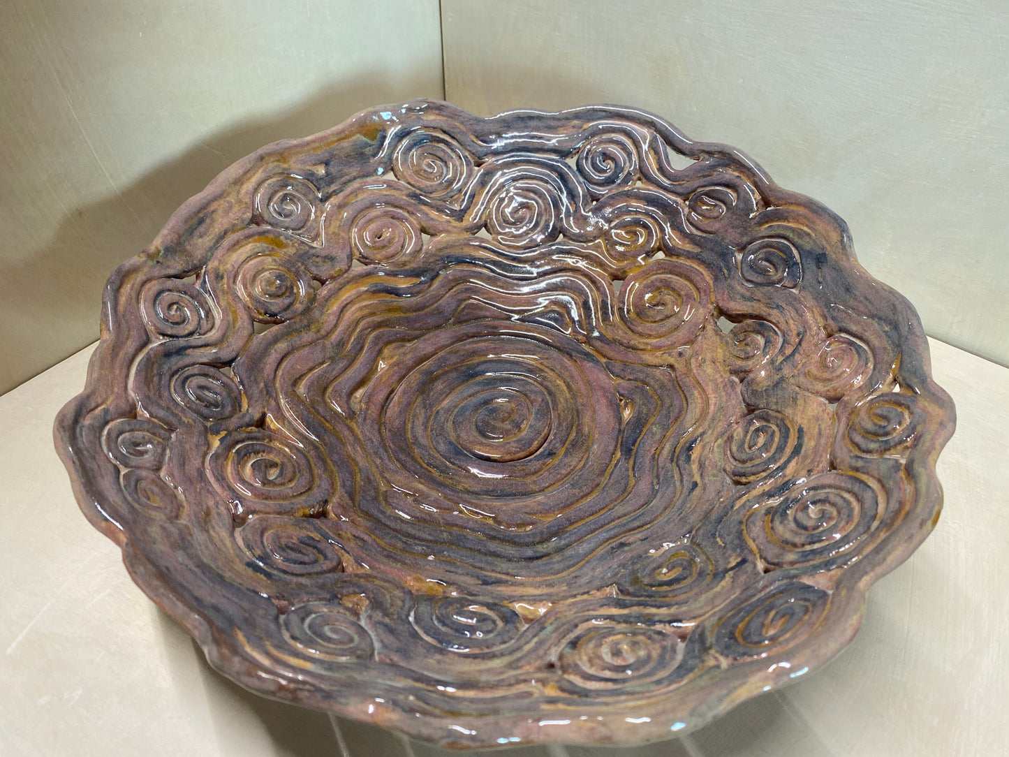 Centro Tavola Grande Miele Blu