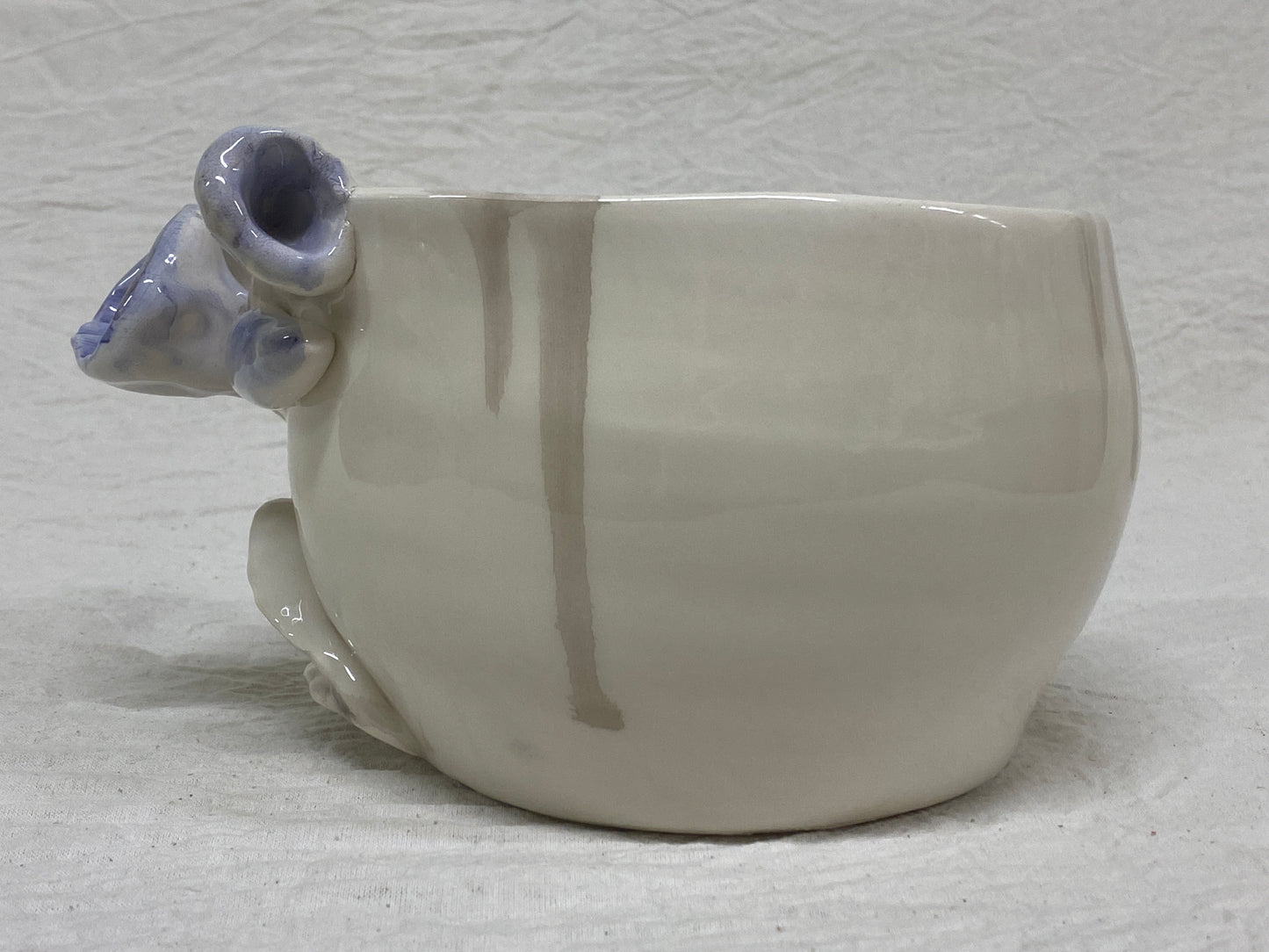 Vaso Bianco Fiori Blu