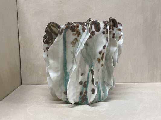 Vaso Grande Anemone Bianco e Verde