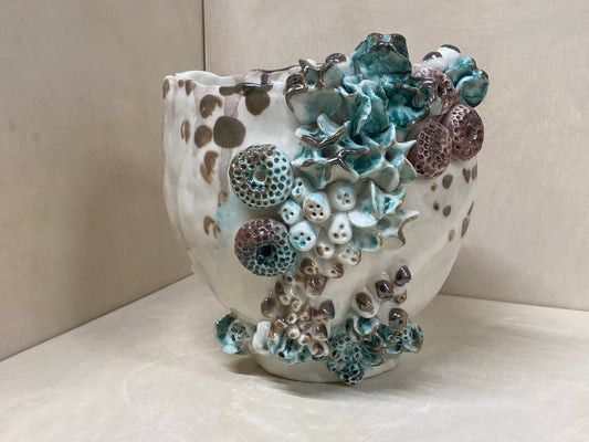 Vaso Conchiglie Alto Bianco