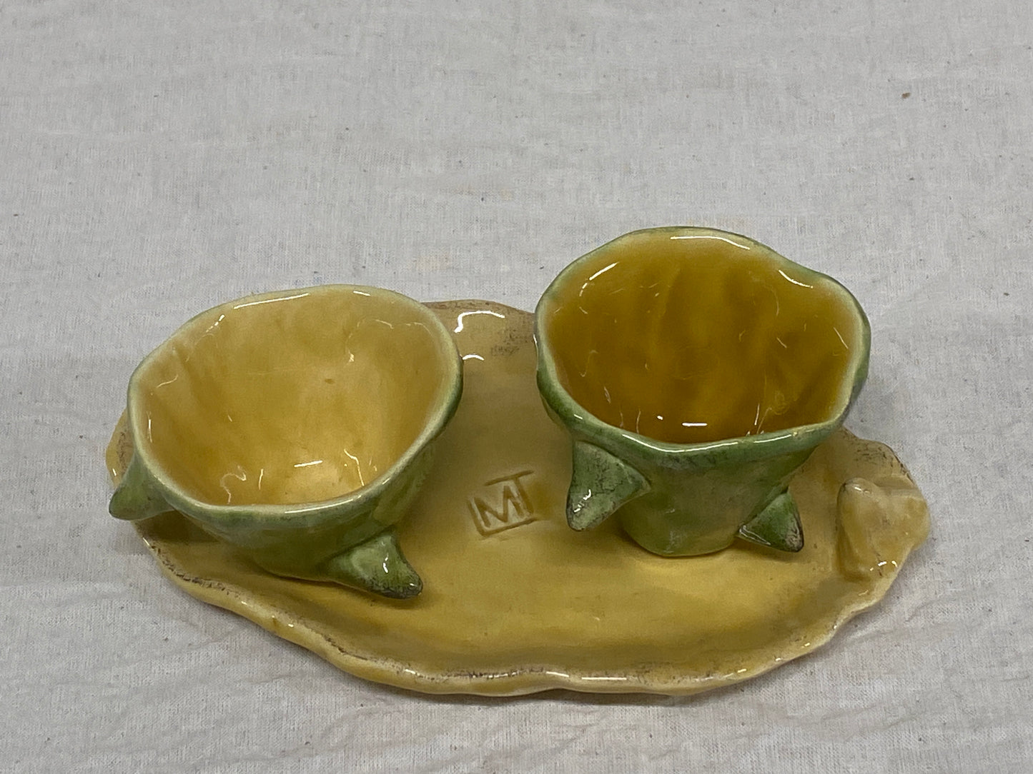 Set 2 Tazzine da Caffè + Piattino Giallo e Verde