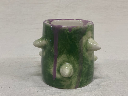 Bicchiere Verde e Viola Colato