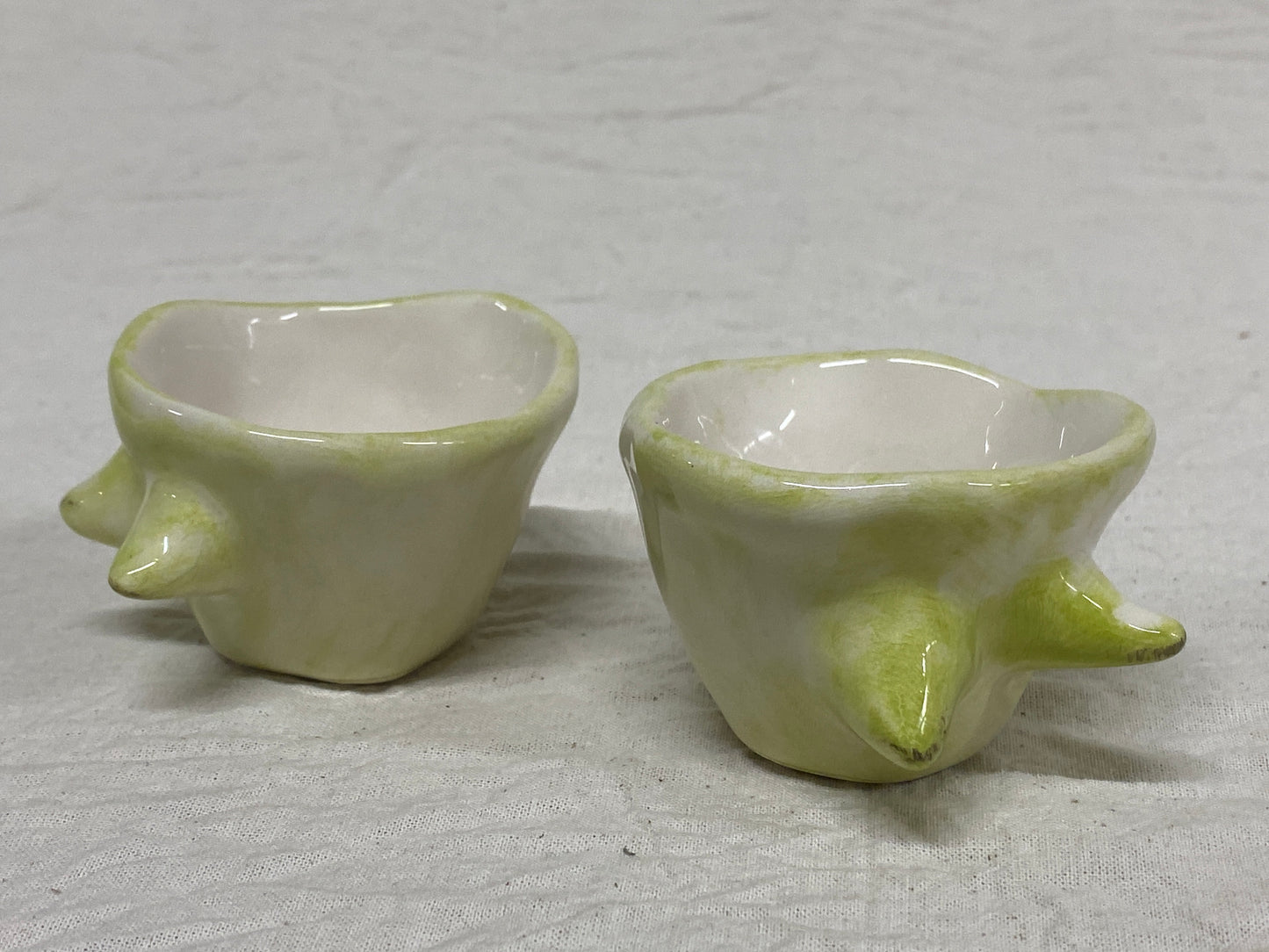 Set 2 Tazzine da Caffè + Piattino Verde e Bianco