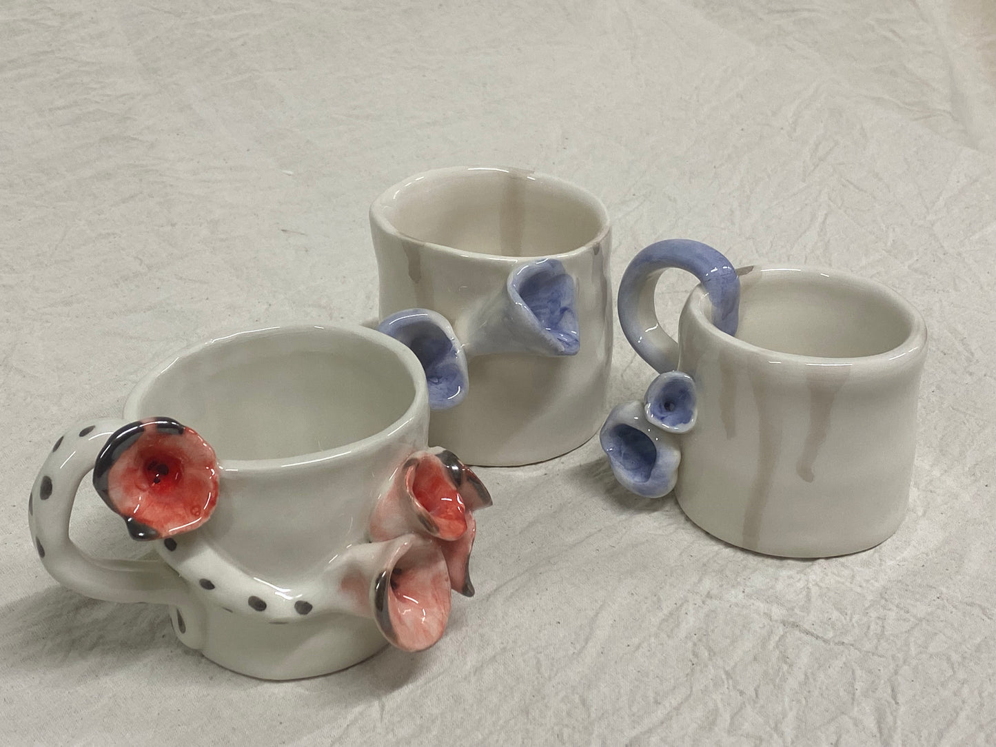 Bicchiere Bianco Fiorito