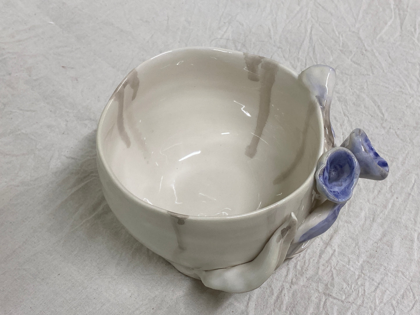 Vaso Bianco Fiori Blu