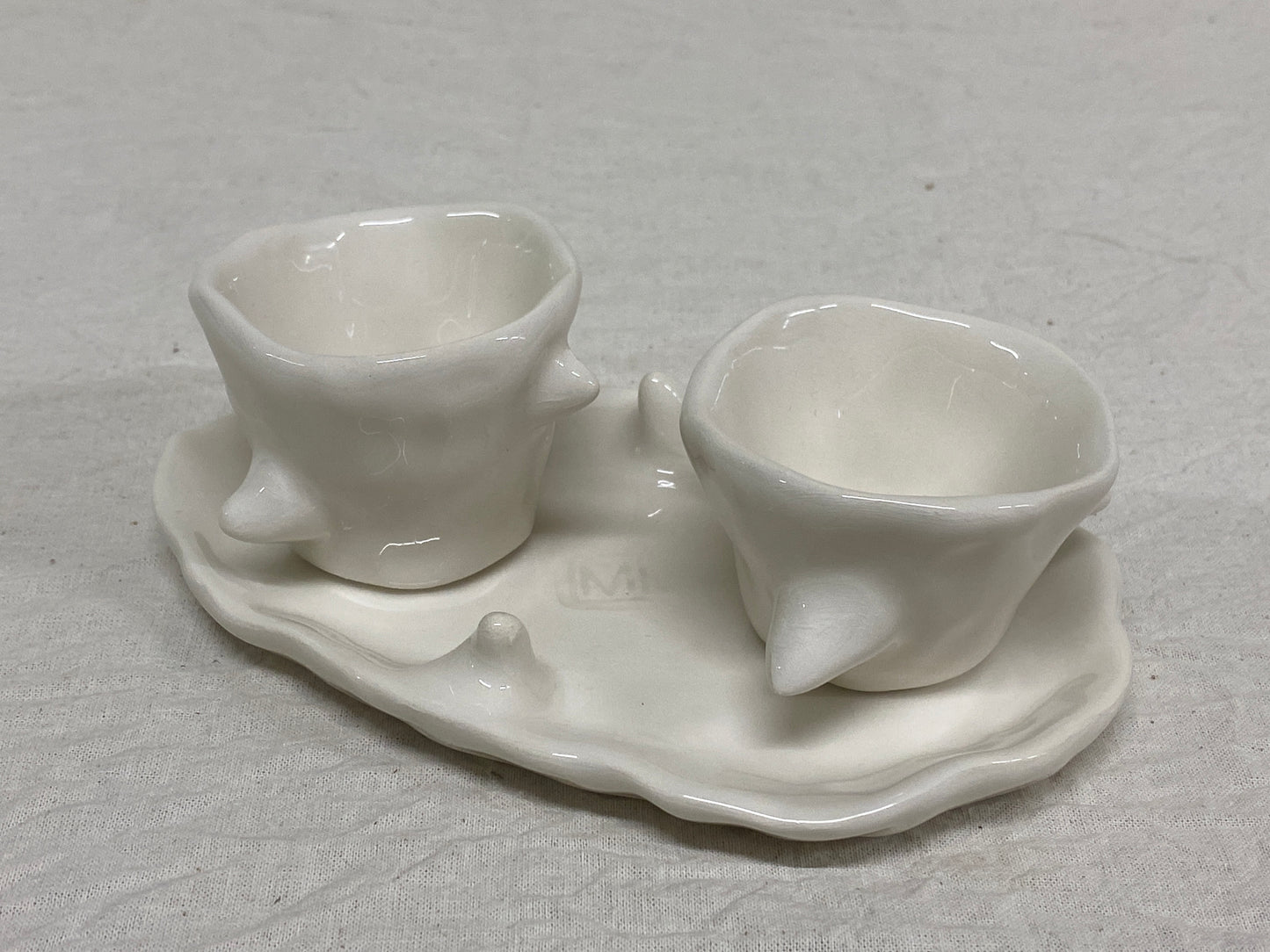 Set 2 Tazzine da Caffè + Piattino Bianco