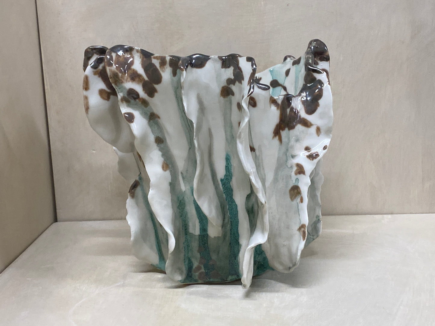 Vaso Grande Anemone Bianco e Verde