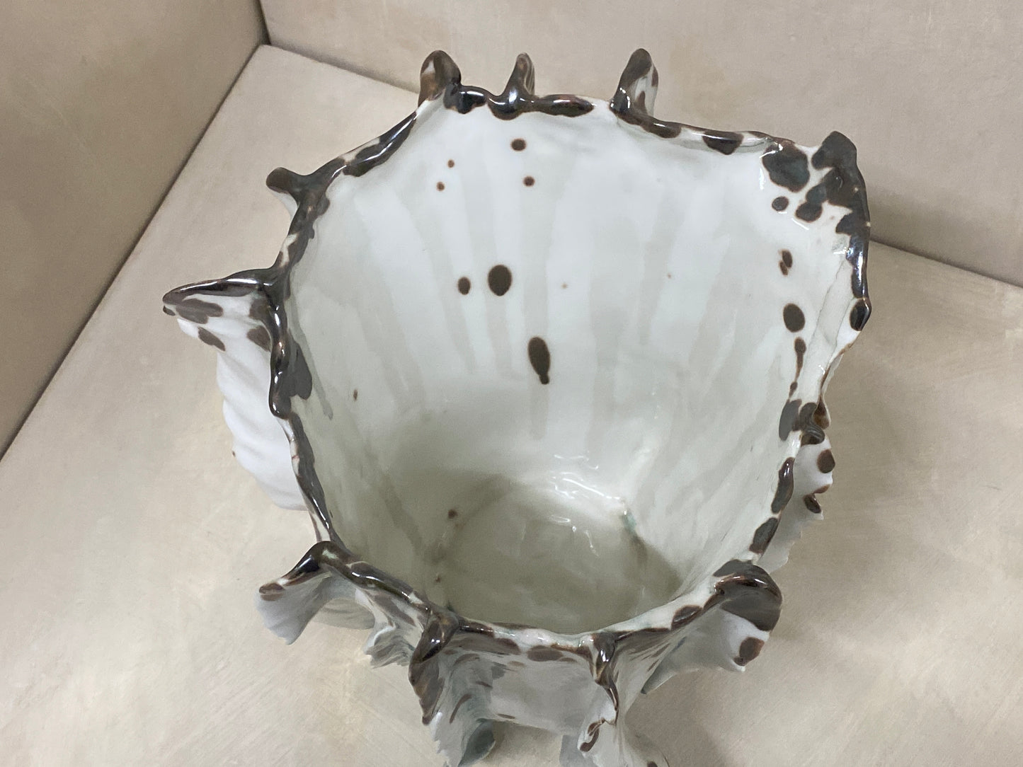 Vaso Grande Anemone Bianco e Verde