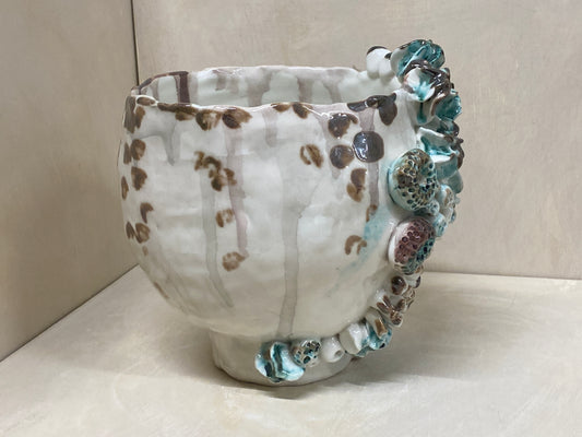 Vaso Conchiglie Alto Bianco