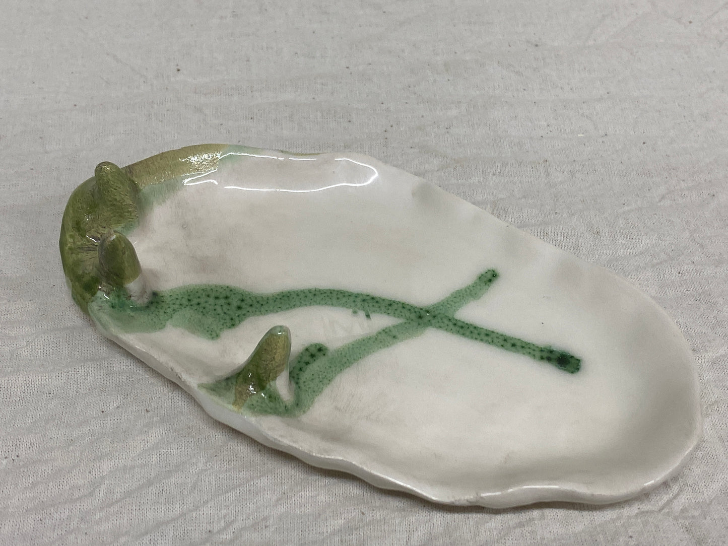 Set 2 Tazzine da Caffè + Piattino Bianco e Verde Colato