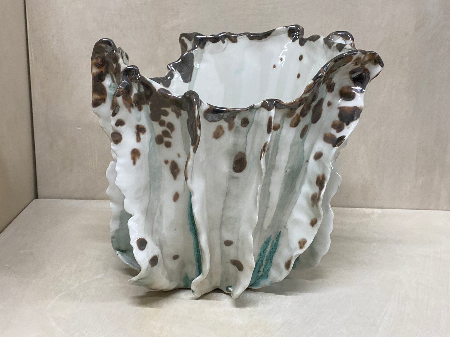 Vaso Grande Anemone Bianco e Verde