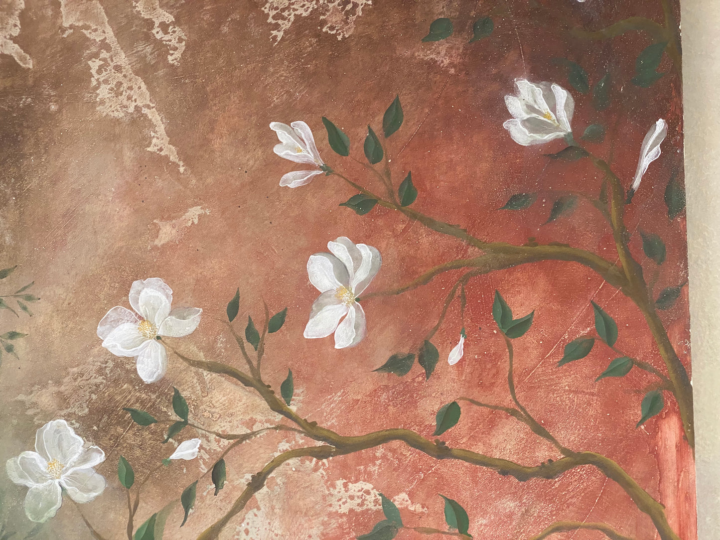 Pannello Magnolia Fondo Rosso