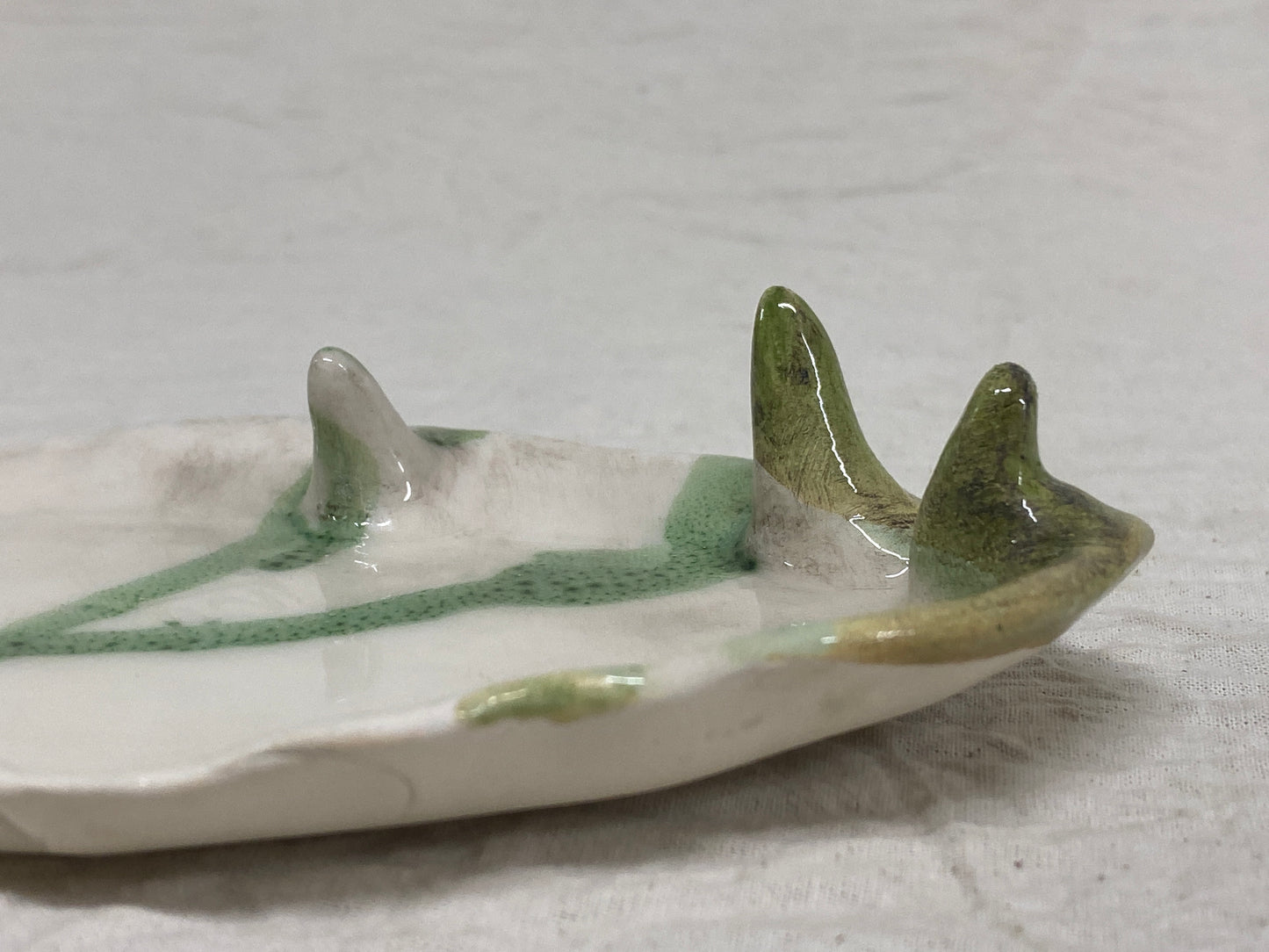 Set 2 Tazzine da Caffè + Piattino Bianco e Verde Colato