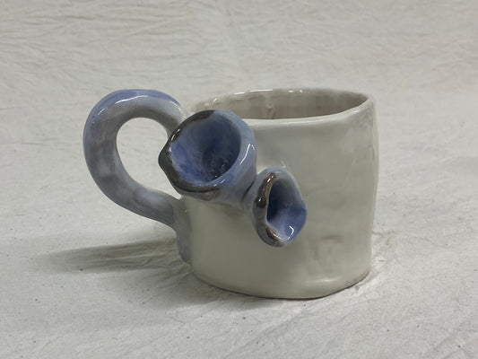 Bicchiere Bianco Fiorito