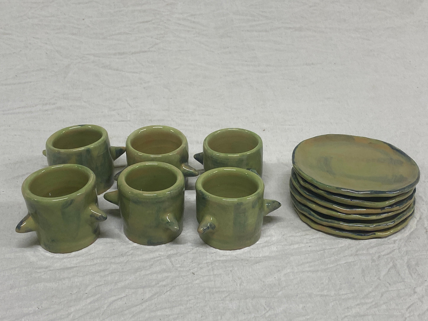 Set 6 Tazzine da Caffè + Piattini Verde