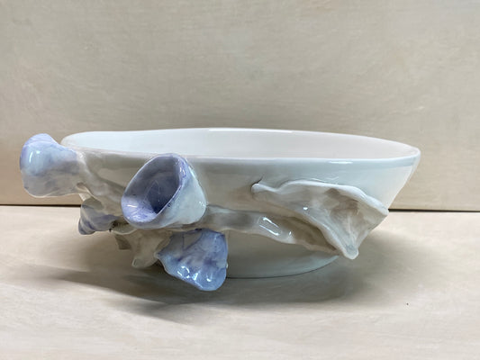 Ciotola Bianca Fiore Blu